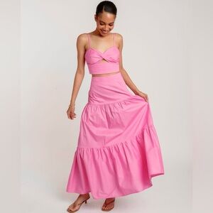 Pink Maxi Skirt Set